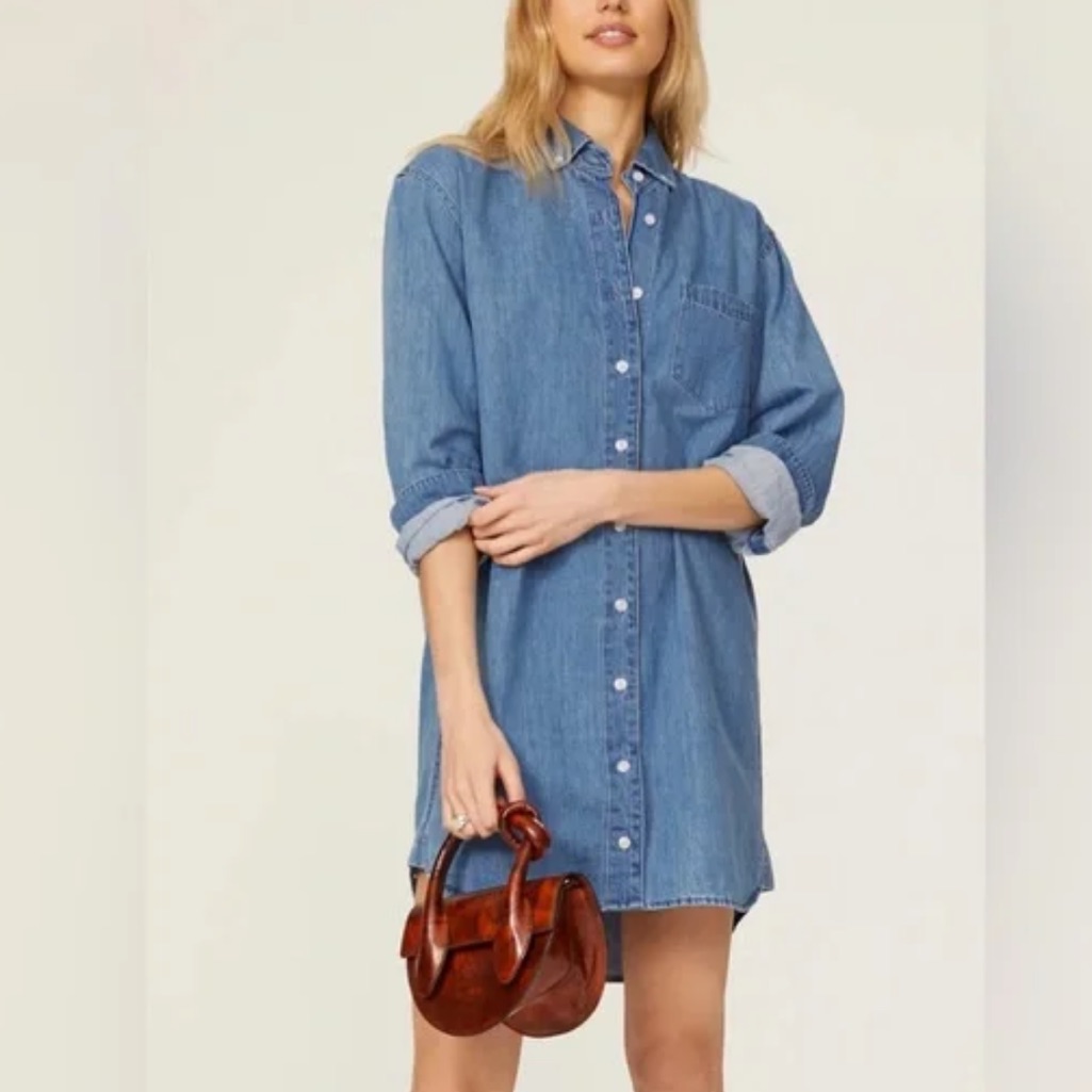 Thakoon By Nadaam Denim Shirt Dress Blue Xs
